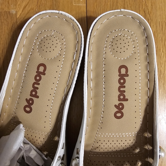 NEW Cloud 90 sandals pearls and rhinestone diamonds wedge size 42 - Picture 3 of 6